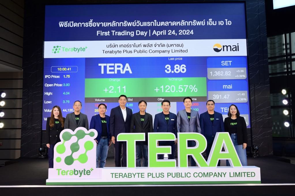 TERA เทรดวันแรกปิดเหนือจอง 60% ขนเงินลงทุนขยายธุรกิจ ลุย T.Cloud
